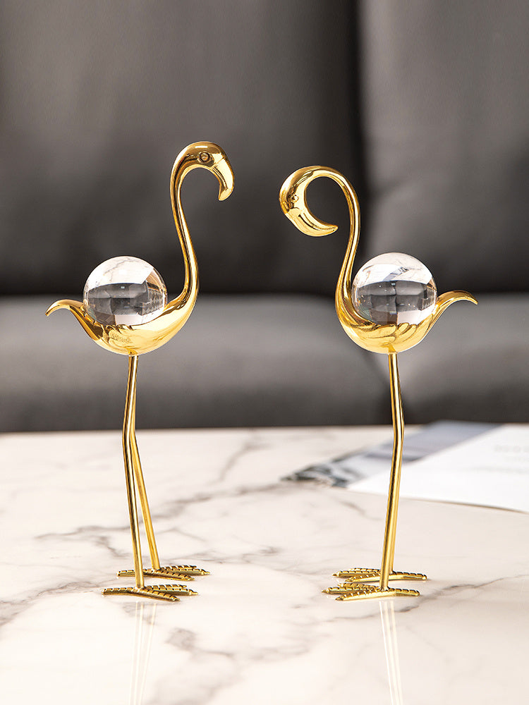 Flamingo Crystal Ball Light Luxury Home Decoration