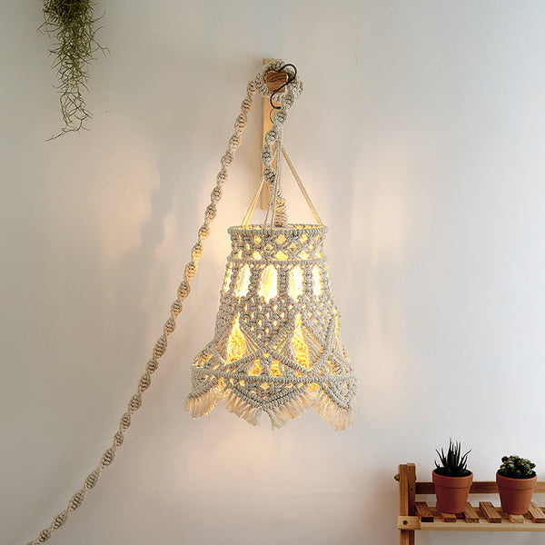 New Hand-woven Home Chandelier Homestay Hotel Wedding Decoration Lampshade Bohemian Tapestry Lighting