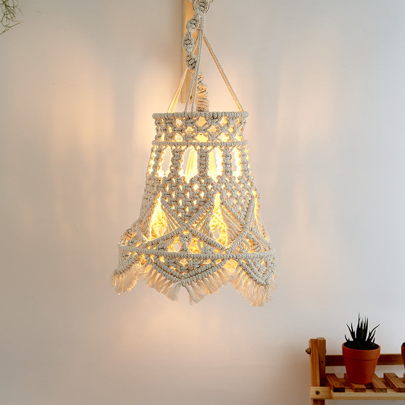 New Hand-woven Home Chandelier Homestay Hotel Wedding Decoration Lampshade Bohemian Tapestry Lighting